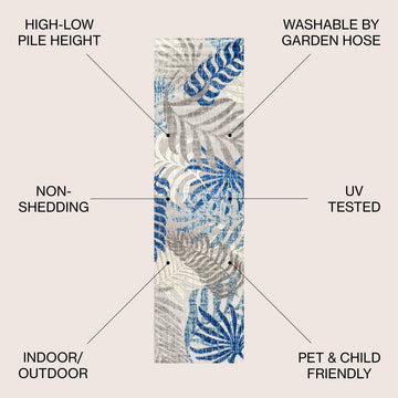 Tropics Palm Leaves Indoor/outdoor Area Rug
